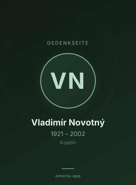 Gedenkportrait von Vladimír Novotný