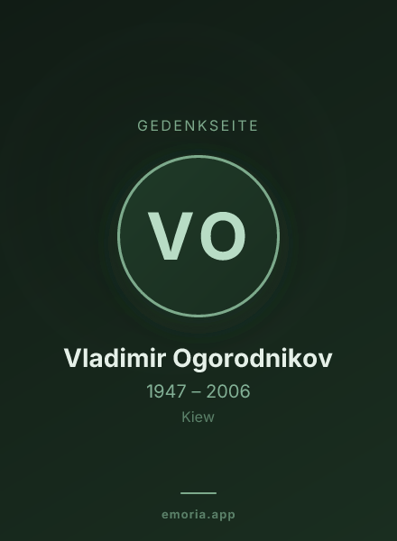 Gedenkportrait von Vladimir Ogorodnikov