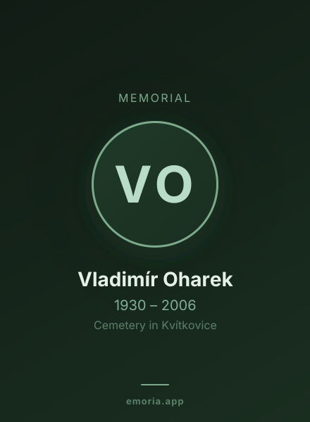 Memorial portrait of Vladimír Oharek