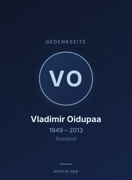 Gedenkportrait von Vladimir Oidupaa