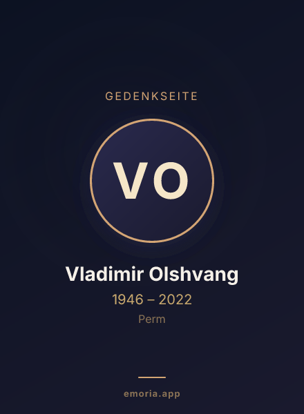Gedenkportrait von Vladimir Olshvang