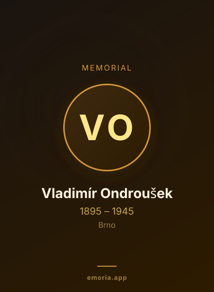 Memorial portrait of Vladimír Ondroušek