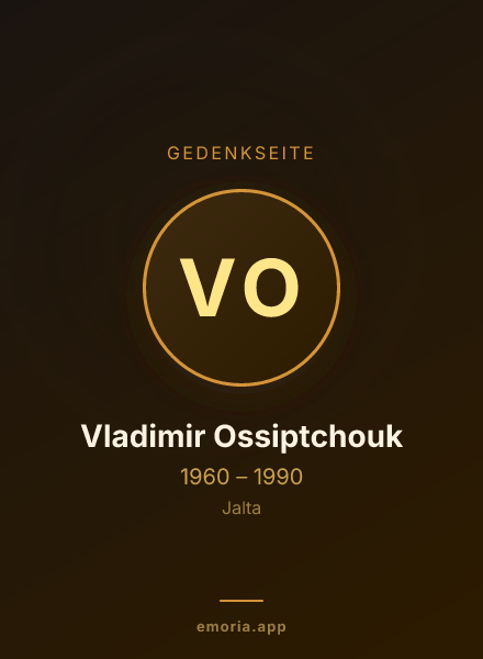 Gedenkportrait von Vladimir Ossiptchouk