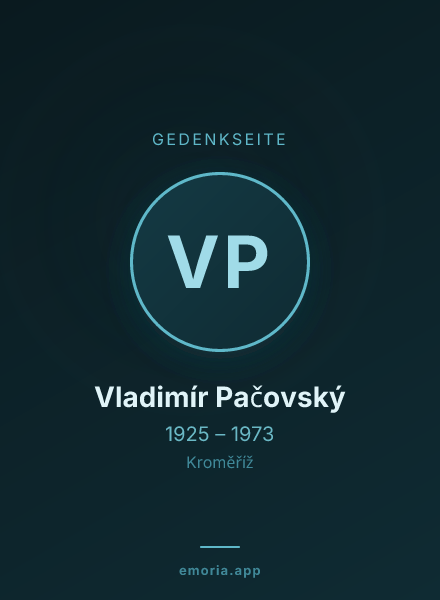 Gedenkportrait von Vladimír Pačovský