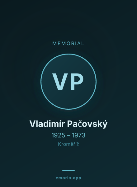 Memorial portrait of Vladimír Pačovský