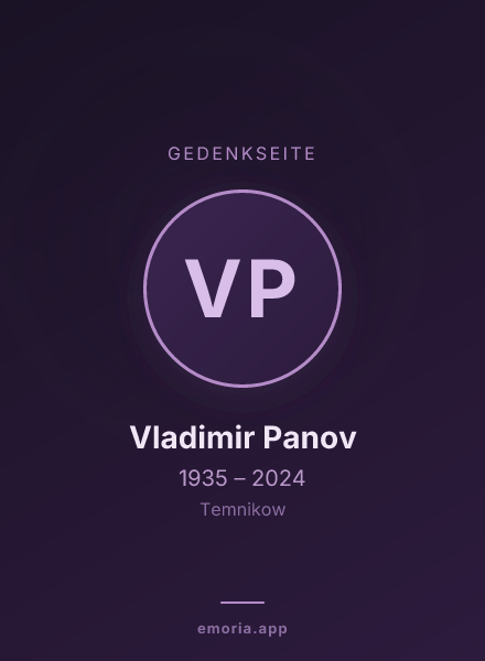 Gedenkportrait von Vladimir Panov