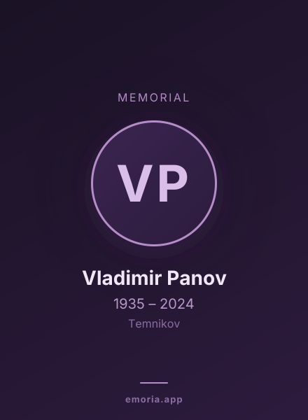 Memorial portrait of Vladimir Panov