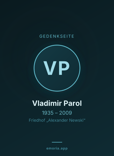 Gedenkportrait von Vladimir Parol