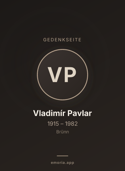 Gedenkportrait von Vladimír Pavlar