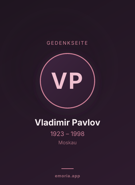 Gedenkportrait von Vladimir Pavlov