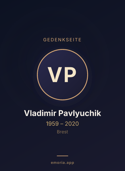 Gedenkportrait von Vladimir Pavlyuchik