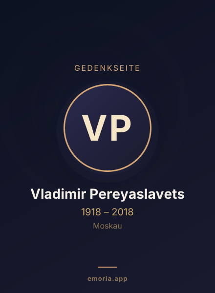 Gedenkportrait von Vladimir Pereyaslavets