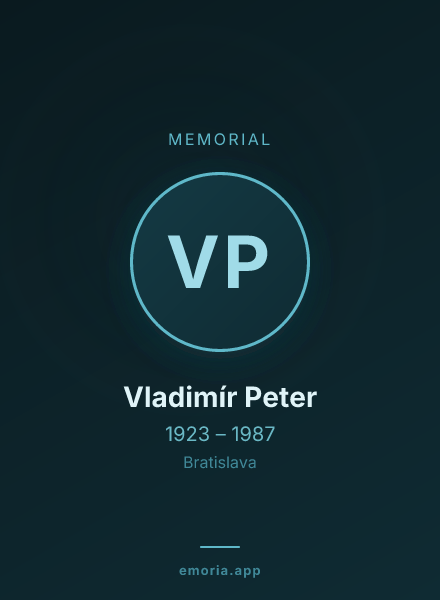 Memorial portrait of Vladimír Peter