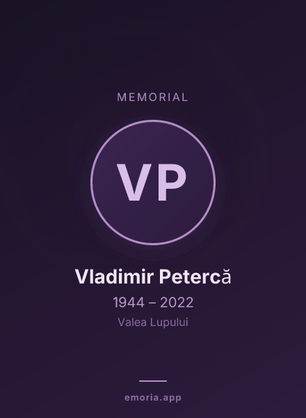 Memorial portrait of Vladimir Petercă