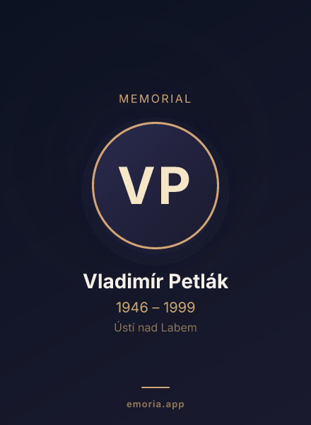Memorial portrait of Vladimír Petlák