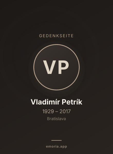 Gedenkportrait von Vladimír Petrík
