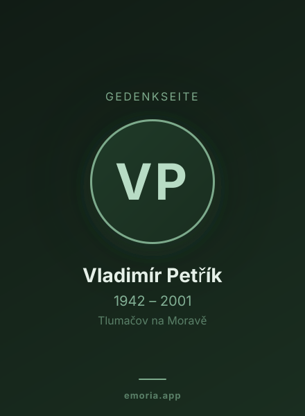 Gedenkportrait von Vladimír Petřík