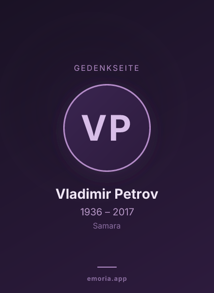 Gedenkportrait von Vladimir Petrov