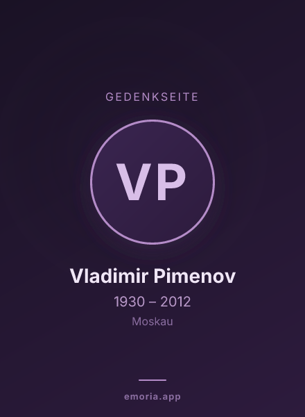 Gedenkportrait von Vladimir Pimenov