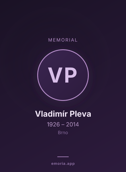 Memorial portrait of Vladimír Pleva