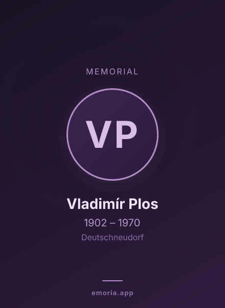 Memorial portrait of Vladimír Plos