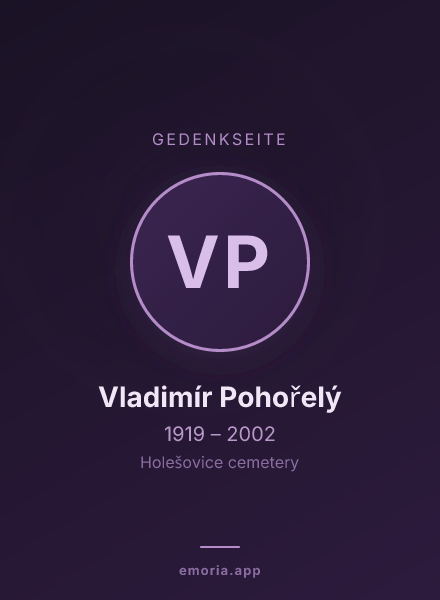 Gedenkportrait von Vladimír Pohořelý