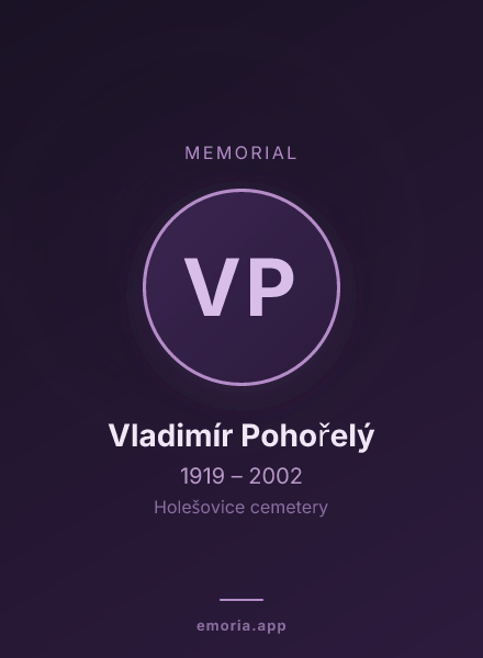 Memorial portrait of Vladimír Pohořelý