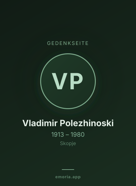 Gedenkportrait von Vladimir Polezhinoski