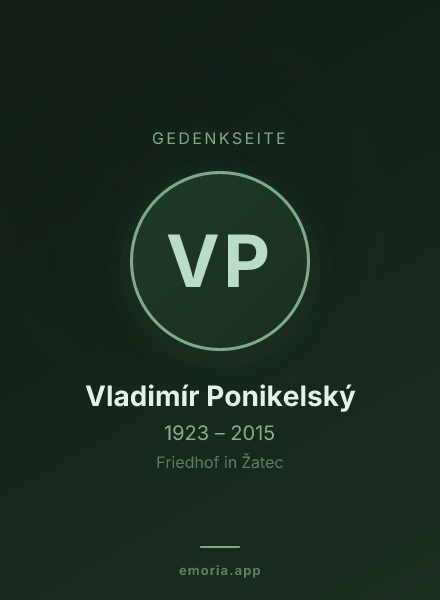 Gedenkportrait von Vladimír Ponikelský