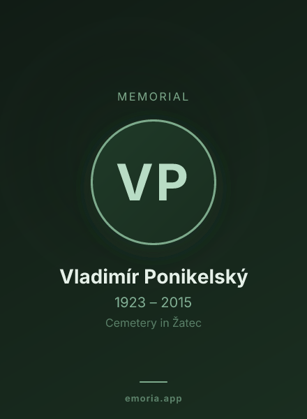 Memorial portrait of Vladimír Ponikelský
