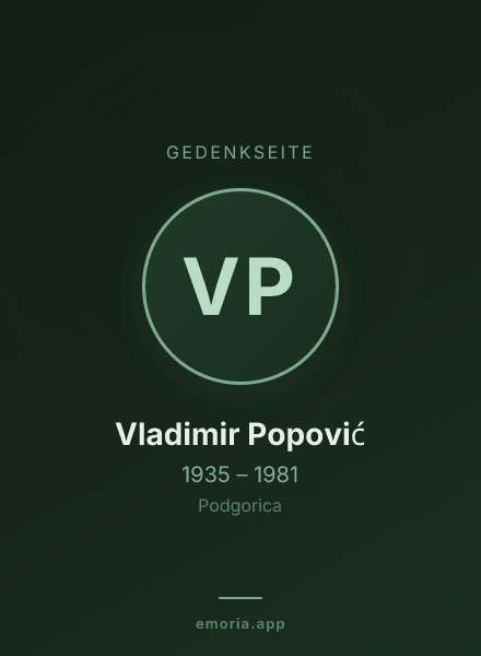 Gedenkportrait von Vladimir Popović