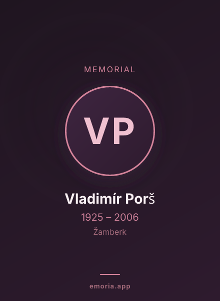 Memorial portrait of Vladimír Porš