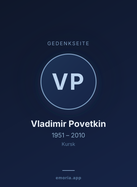 Gedenkportrait von Vladimir Povetkin