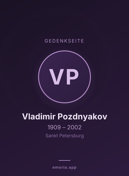 Gedenkportrait von Vladimir Pozdnyakov