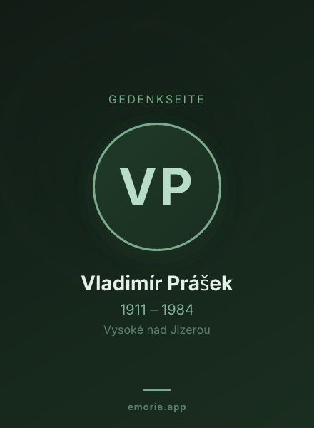 Gedenkportrait von Vladimír Prášek