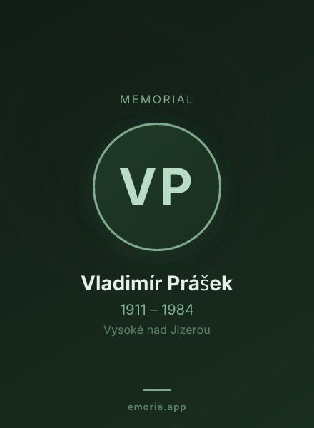 Memorial portrait of Vladimír Prášek