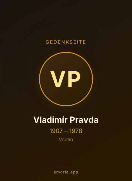 Gedenkportrait von Vladimír Pravda