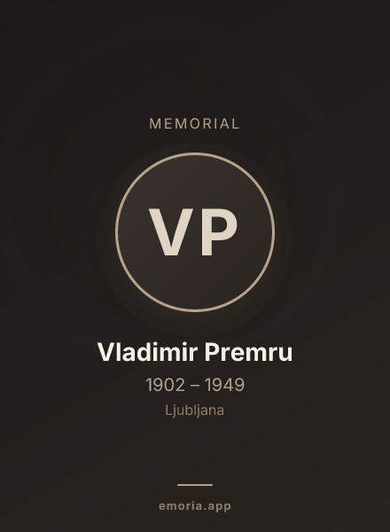 Memorial portrait of Vladimir Premru