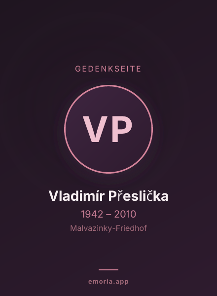 Gedenkportrait von Vladimír Přeslička