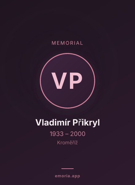 Memorial portrait of Vladimír Přikryl