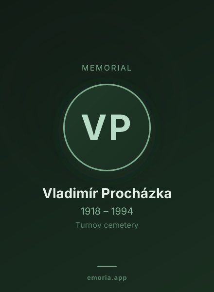 Memorial portrait of Vladimír Procházka
