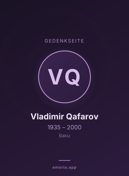 Gedenkportrait von Vladimir Qafarov