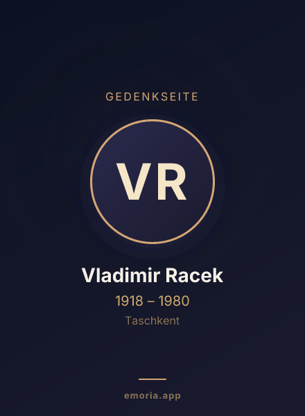 Gedenkportrait von Vladimir Racek