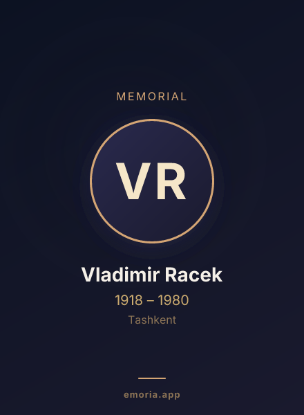 Memorial portrait of Vladimir Racek