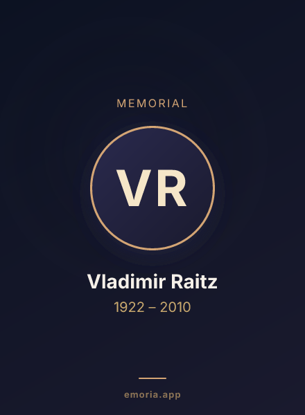 Memorial portrait of Vladimir Raitz