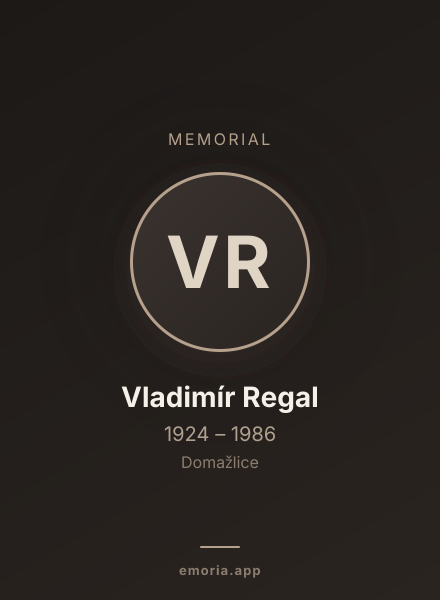 Memorial portrait of Vladimír Regal