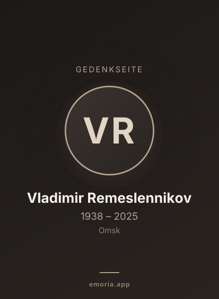 Gedenkportrait von Vladimir Remeslennikov