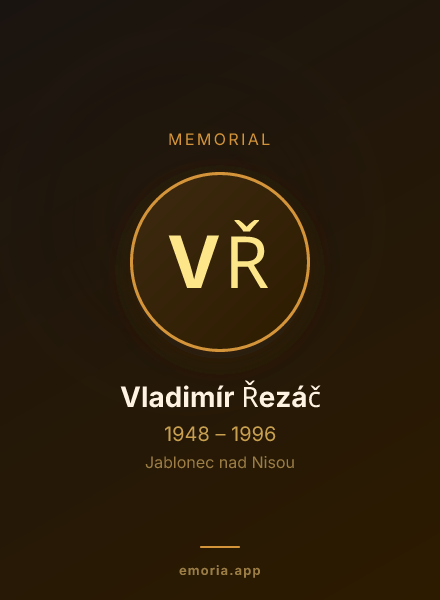 Memorial portrait of Vladimír Řezáč
