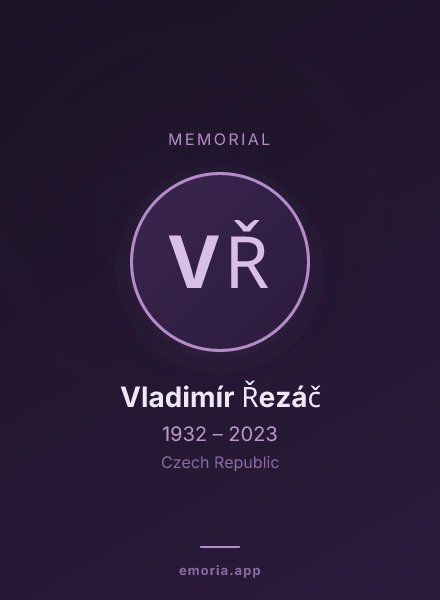 Memorial portrait of Vladimír Řezáč
