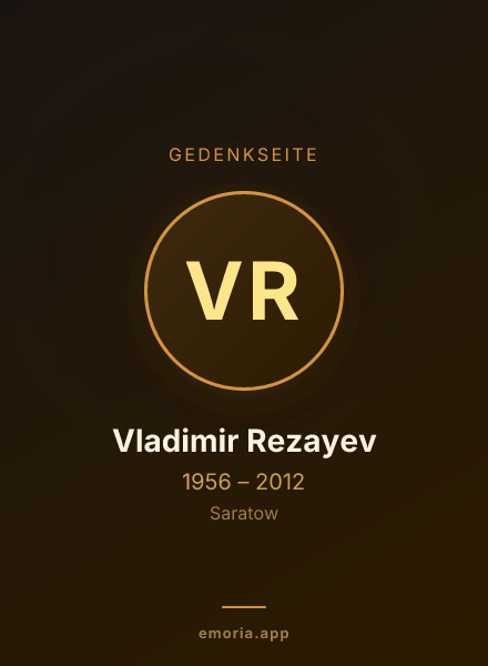 Gedenkportrait von Vladimir Rezayev